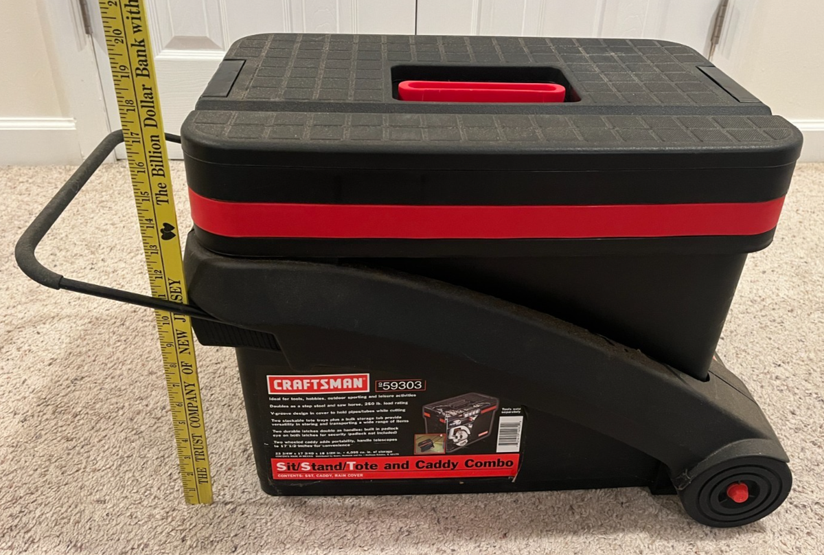 USA Craftsman 20 x 13x 19 Portable Wheeled Tool Box Carryall Sit