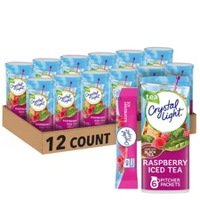 Raspberry Iced Tea Naturally Flavored Powdered Drink Mix, 72 ct Pack, 12 Cani...