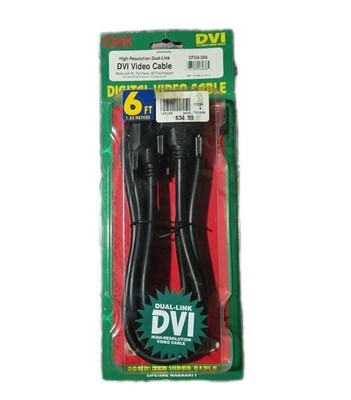 QVS 6ft High-Resolution DVI-D Dual-Link Digital Video Cable - Gold Plated - NEW