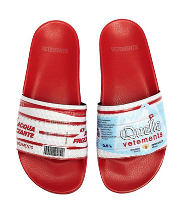 $730  VETEMENTS Water Bottle Inspired Pool Slides (35 EU; 5 US)  Brand New w Box