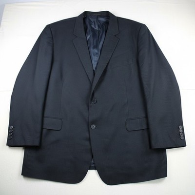 Andrew Fezza Men's Pinstripe Suit Jacket Charcoal Black Two Button 44R 46R*