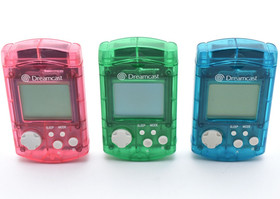 Lot 3 Sega Dreamcast Controller Visual Memory Pink Green Blue Set Tested Japan