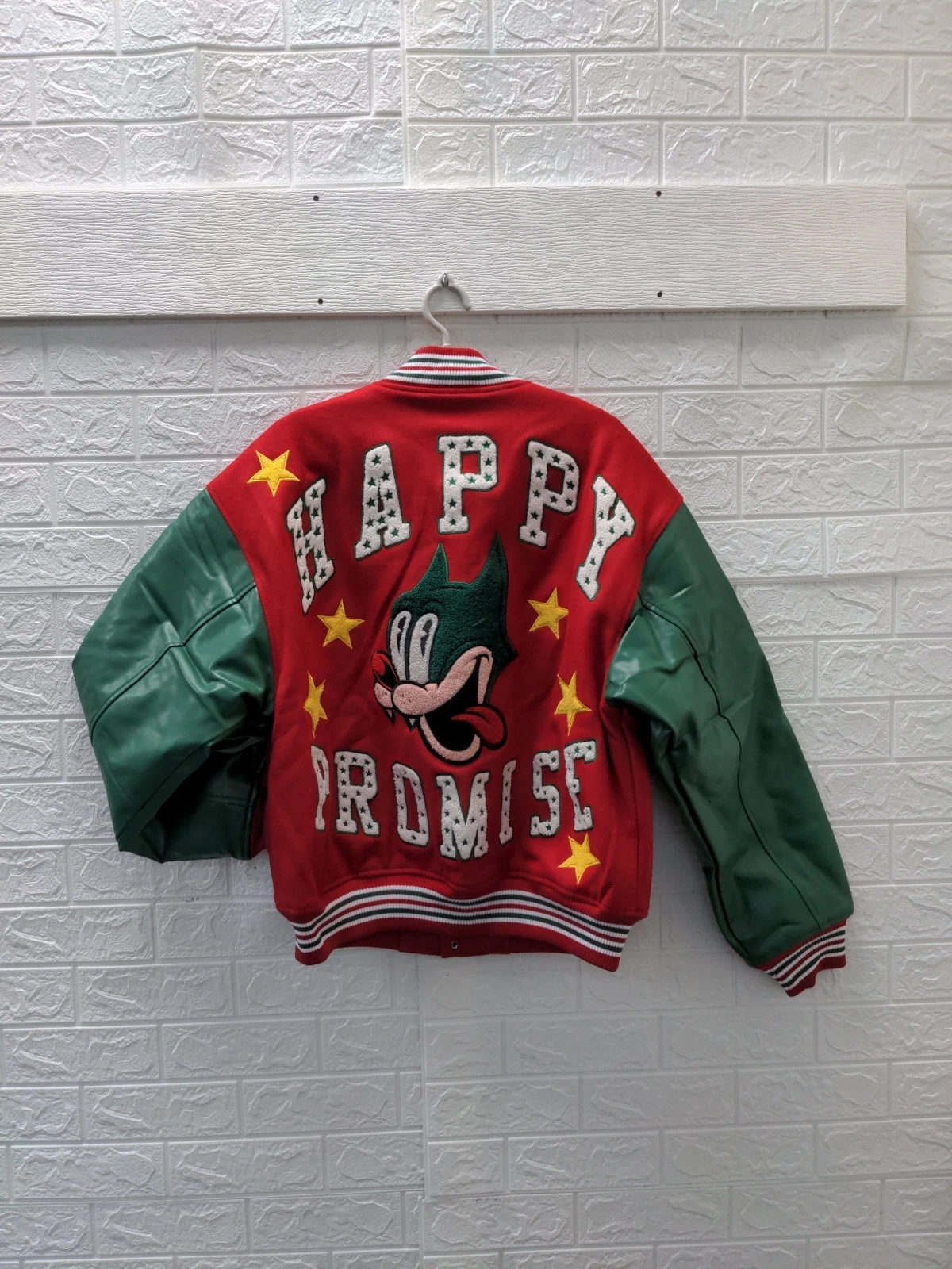New I'm Happy Promise Men's Happy All-star Varsity Jacket Sz L image 8