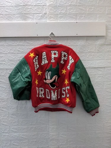 New I'm Happy Promise Men's Happy All-star Varsity Jacket Sz L image 8