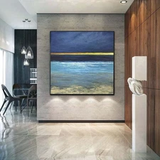 Large Paintings On Canvas Ocean Painting Sunset Painting Modern Wall Art Hand