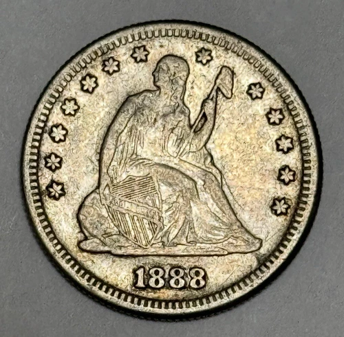 1888 S ~ 25¢ Seated Liberty Quarter (90% Silver) ~ AU