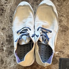 Columbia PFG Boat Shoe White Blue Canvas Men's Fishing Casual Low Top