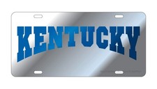 Uk Silver Mirrored Kentucky License Plate Car Tag