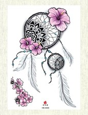 native dreamcatcher flower large 8.25" temporary tattoo sticker tattoo