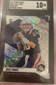 2021 Mosaic Mac Jones No Huddle Silver Prizm Variation RC #306-V SGC 10 GEM MINT