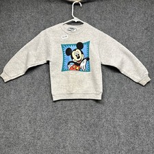Vintage Disney Sweater Mickey Mouse White Long Sleeve Youth Size Extra Small 90s