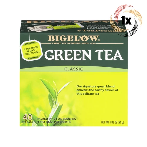 1x Box Bigelow Classic Natural Green Tea | 40 Tea Bags Per Box | 1.82oz
