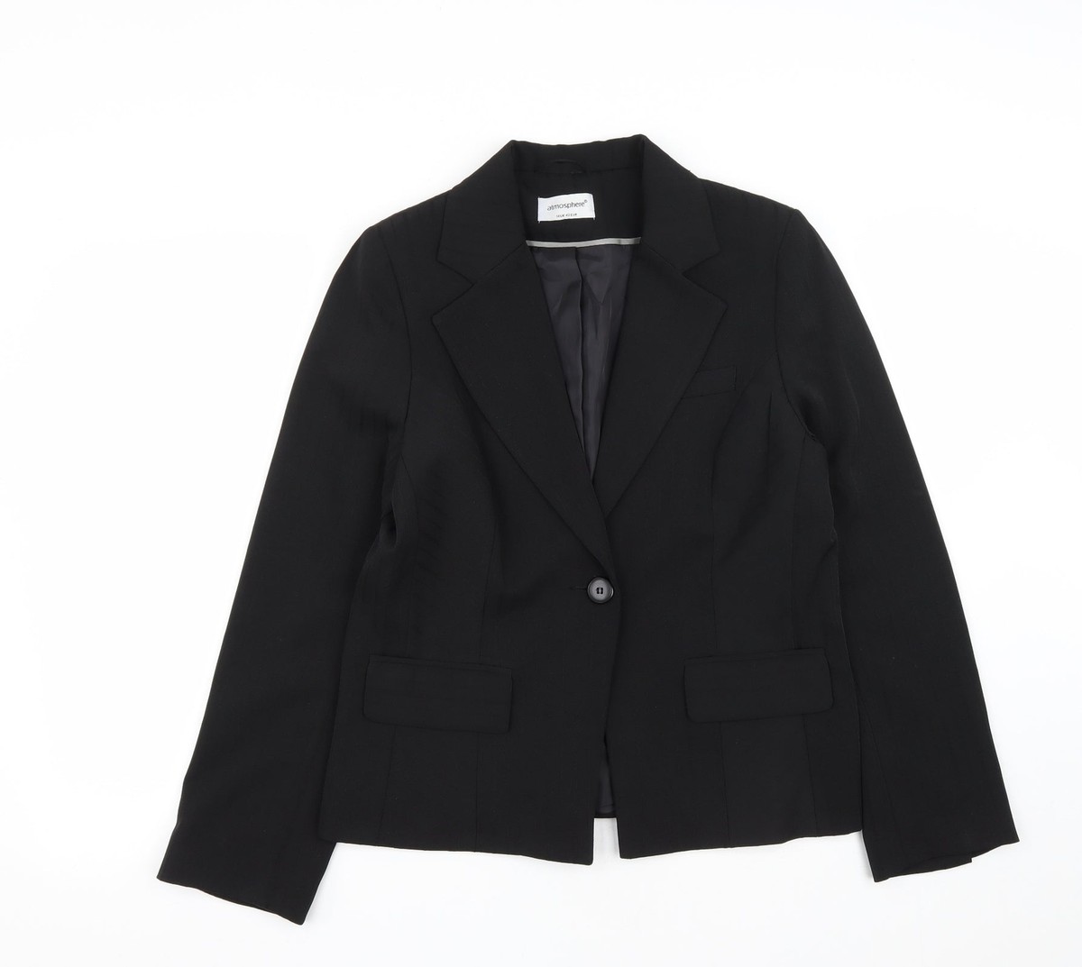 Atmosphere Womens Black Polyester Blend Suit Jacket Size 14
