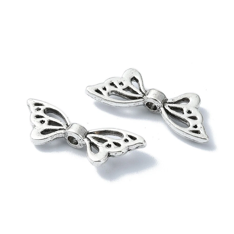 Tibetan Silver Spacer Beads Wings Angel Hollow Butterfly 22mm x 8mm 20pcs - Image 3 of 3