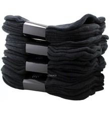New 3 6 12 Pairs All Black Mens Womens Ankle Quarter Crew Socks Cotton Sports