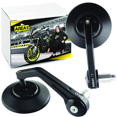 Motorrad Lenkerenden Spiegel Area1 Rückspiegel Set E-geprüft (V06)
