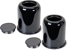 LIBRA Trailer Wheel Center Caps 3.19" Stainless Steel Black ,Set 2-27072