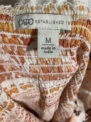 Prenda para mujer Cato's Fall Marrón Shirred Boho Floral Talla M - Imagen 7 de 9