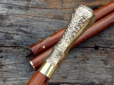 Brass Handle Designer Victorian Design Wooden Walking Cane Stick Vintage cane