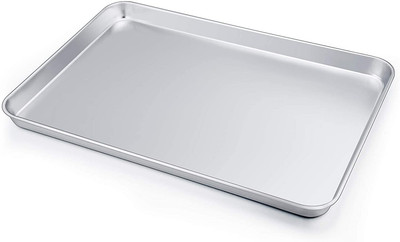 Large Baking Sheet, P&P CHEF Stainless Steel Cookie Tray, 16''x12''x1'', Non-Tox