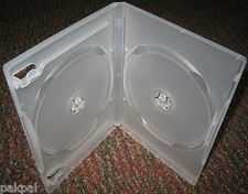 100 NEW 14MM CLEAR DOUBLE DVD CASES WITH BOOKLET CLIPS YL02