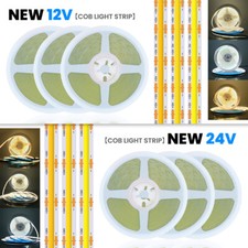 DC 24V 10/ 5M COB LED Strip Lights 320LEDs/m High Density Flexible LED Tape