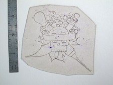 vtg 1960s Tattoo Flash acetate stencil Skull and Banner Syringe and Sword SK3