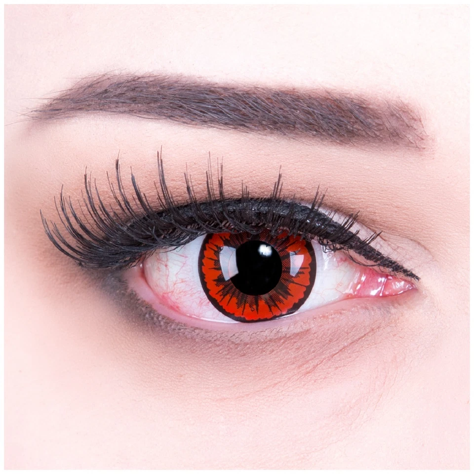 Farbige Halloween/Fasching Kontaktlinsen Engel rot rote Linsen