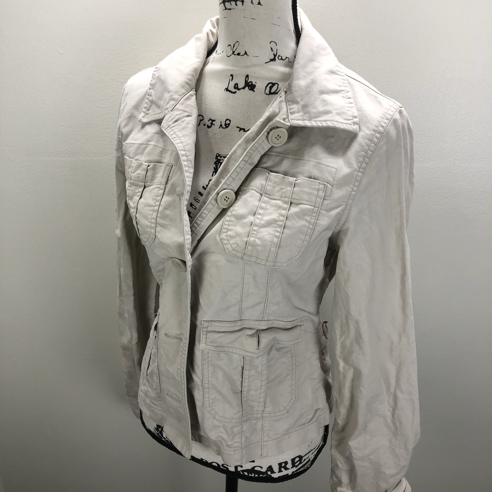 MAURICES Button Down Front Pockets Beige Basic Ja… - image 2