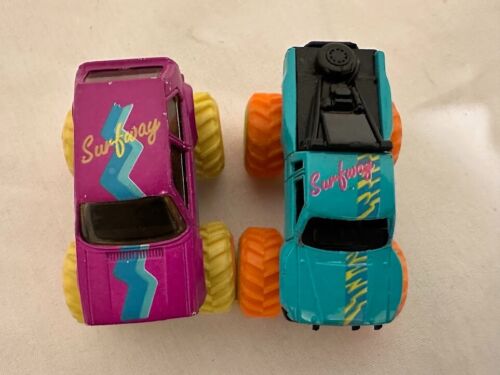 Vintage Maisto 1/64 Surfway Monster Truck 4x4 DIECAST Off-Road Racing LOT OF 2