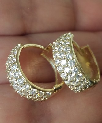 1,5 c 14k Gelbgold Huggies Creolen 0,60 Zoll lang 