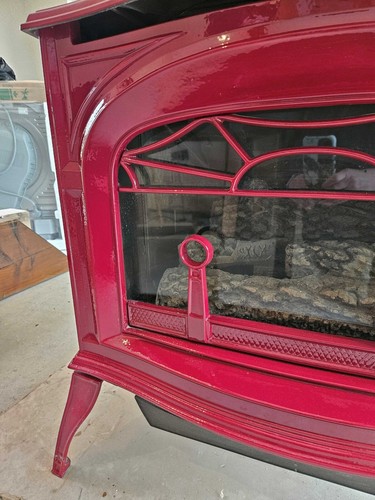 Vermont Radiance Gas Heater Model 2425 Bordeaux Red Cast Iron + log effect fire - Picture 8 of 13