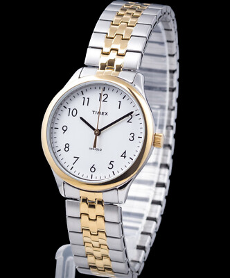 Timex Women Modern Easy Reader 32mm Case Indiglo Watch White Dial Expansion Band