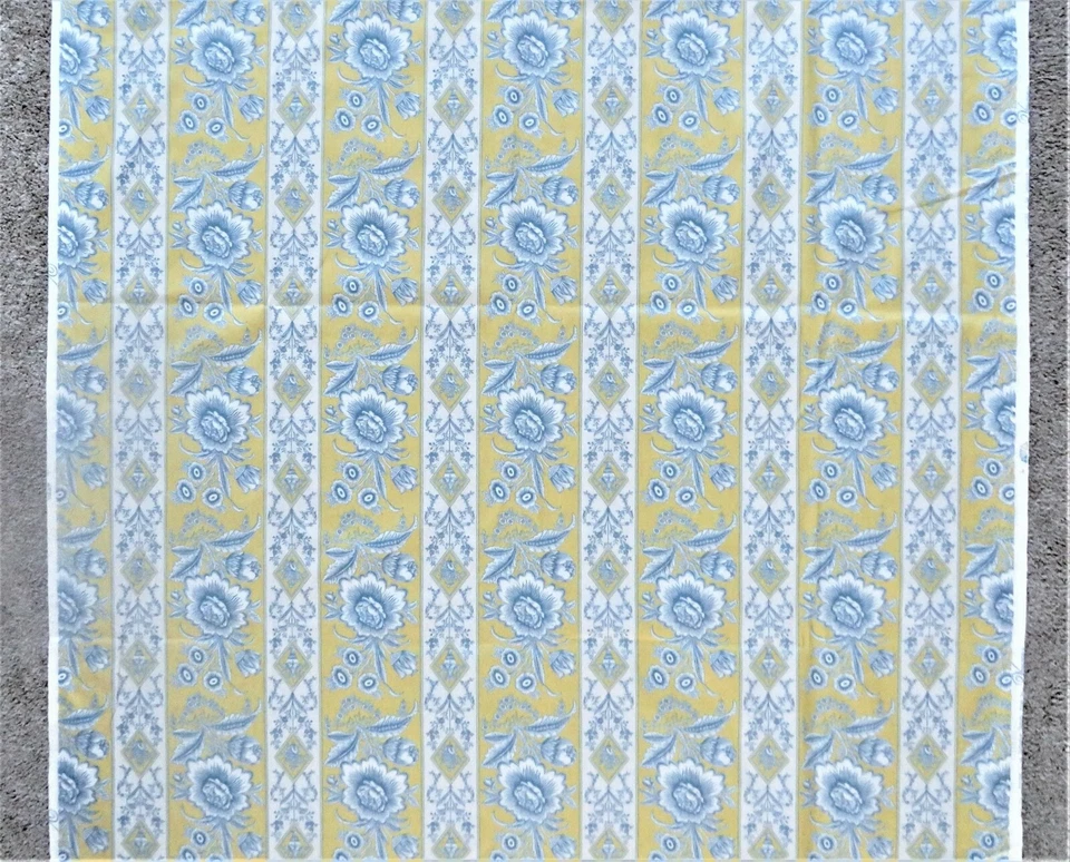 10 Yards Vervain "Elysee" Cotton Designer Fabric Yellow & Blue - Image 2 of 4