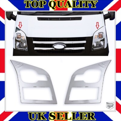 Für Ford Transit MK7 2006 bis 2014 Chrom Scheinwerfer Lampe Rahmenverkleidung 2 Stück S.STAHL