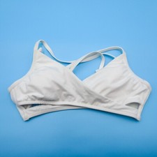 Victorias Secret White Large Wrap Style Triangle Swim Bikini Top VS Swimsuit New