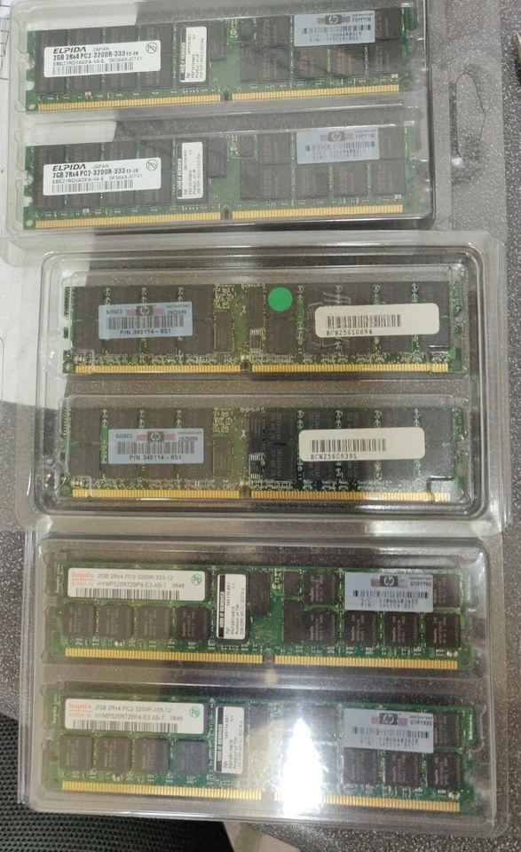 40x HP 345114-851 MT36FTH25672Y-40EB1 2GB 2Rx4 PC2-3200R ECC REG Server Memory - Image 2 of 2