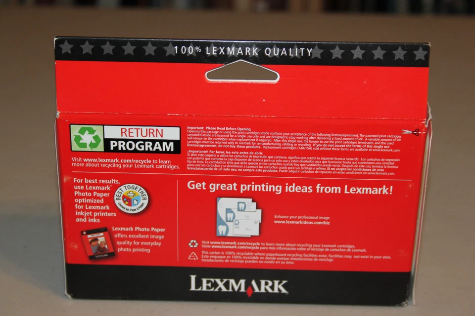 Lexmark Printer Cartridges Combo Pack of #14 Black and #15 Color,NEW in box - Image 2 of 4