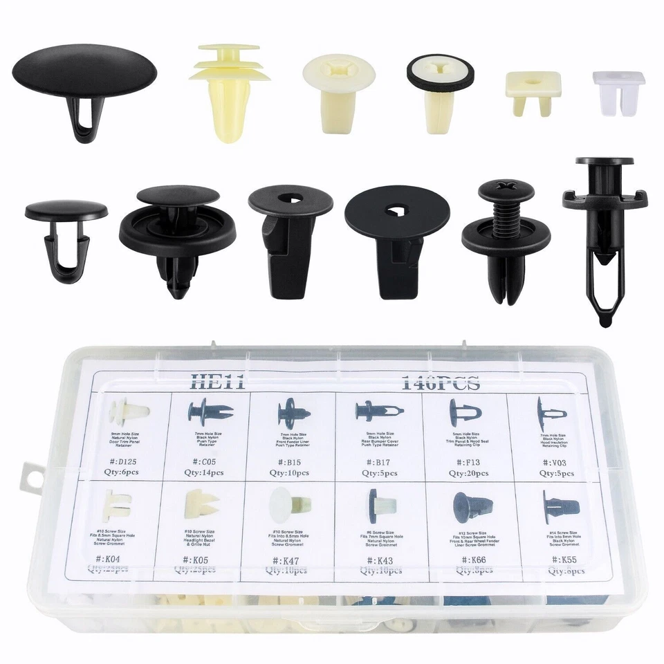 146PCS For Toyota Fender Door Hood Bumper Trim Clip Retainer Fastener Assortment - Image 3 of 4