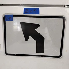 Authentic Traffic Highway Road Street Arrow Sign 45 Degree Left 21" X 15" 12-191