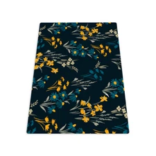 Mat Pad under the Office Chair Desk Carpet Protector Dark Floral Motif 140x100