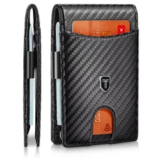 Gostwo Slim Wallet for Men Minimalist Front Pocket Bifold Wallet ID Window Ca...