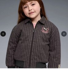 Puma Class Pack Little Kids' Faux Wool Track Jacket Size 5 Color Dusty Grey