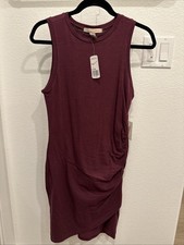 Forever 21 Burgundy Ruched Sleeveless Bodycon Dress New With Tags