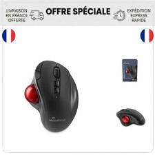 MediaRange Souris Optique sans Fil Trackball 7 Boutons 2400 DPI Noir