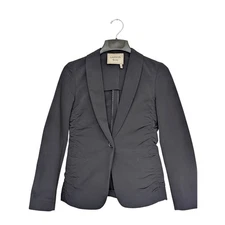 Lanvin Blazer Women’s Size 38 Black Ruched Sides Éte 2013 Blazer Jacket