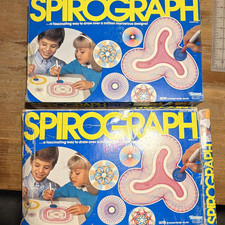 2 Kenner Spirograph Vintage Drawing Sets Design Toy 1975