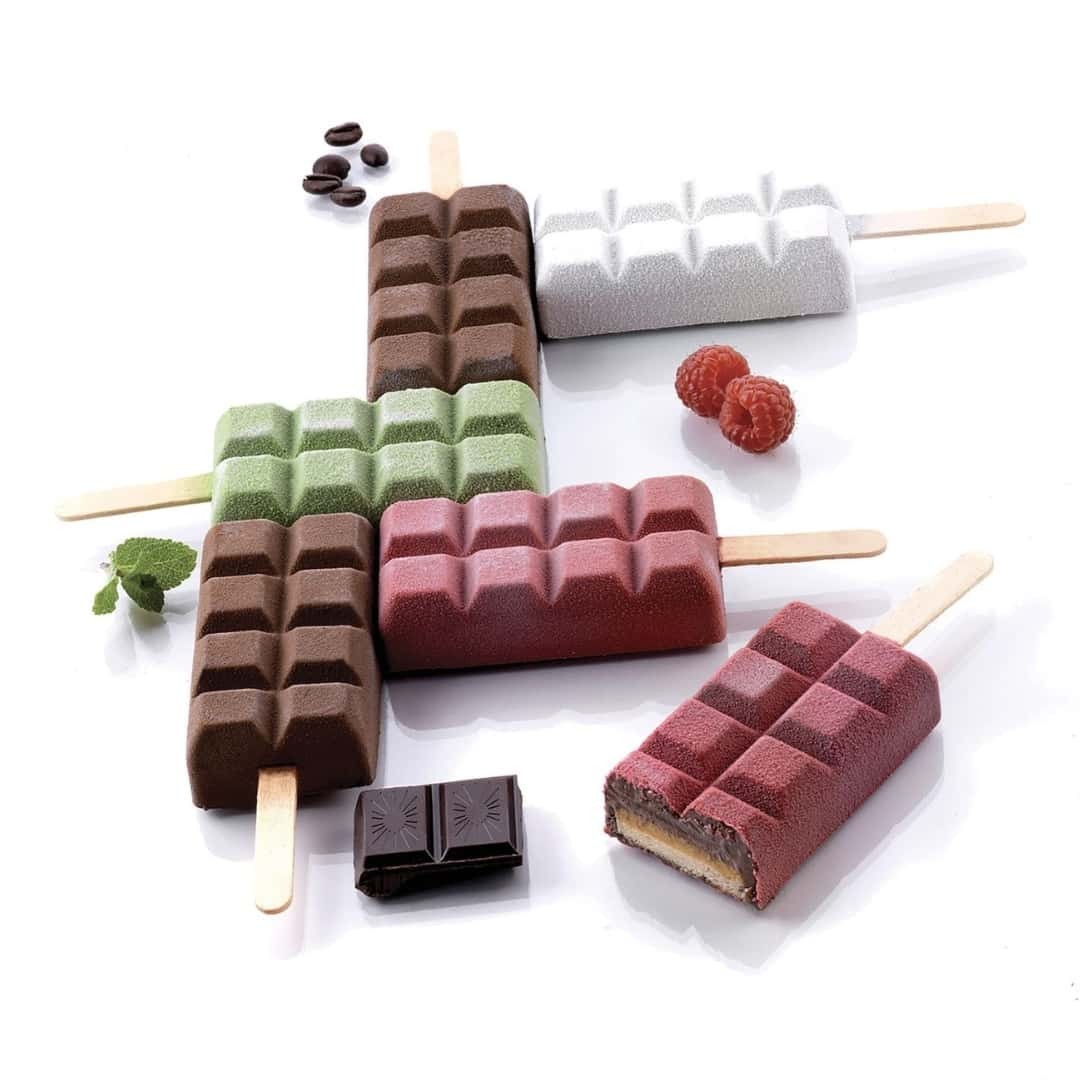 Moldes Silicona Helado A Palillo Choco Stick 2pz 92x48h24 MM -SILIKOMART