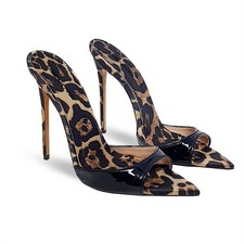 Women's Open Toe Ultra High Heel Slippers Dress Formal Slides Mules Sandals Lady