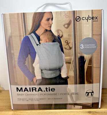 Cybex Gold MAIRA.tie Baby Carrier Manhattan Grey 3 Positions Ergonomic Wrap New